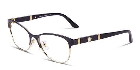 versace clear eyeglass frames with 3 rhinestones on stems|Versace frames for prescription glasses.